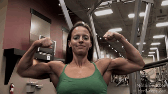 Animated GIF: fit girls biceps female muscle.