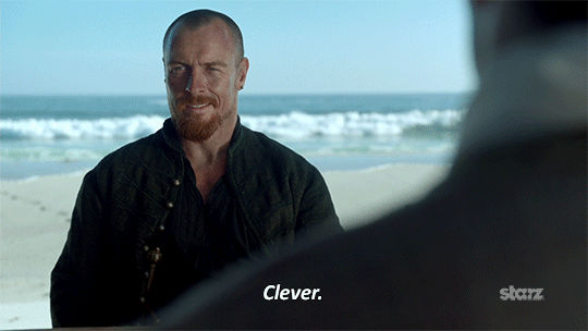 clever,toby stephens,i see what you did there,tv,season 3,starz,smart,pirate,black sails,flint,good one,03x07