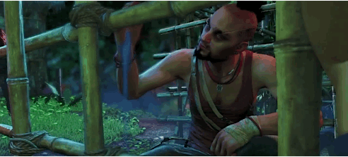 vaas,far cry 3,gaming,video games,man,serious,mean,smirk,angry typing