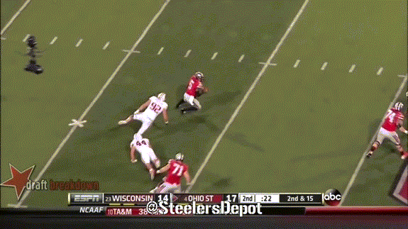 nfl,chris,player,draft,steelers,wisconsin,depot,braxton miller spin move,ilb,borland,profile,spin move