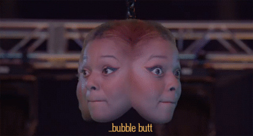 Bubble butt rotating heads GIF.
