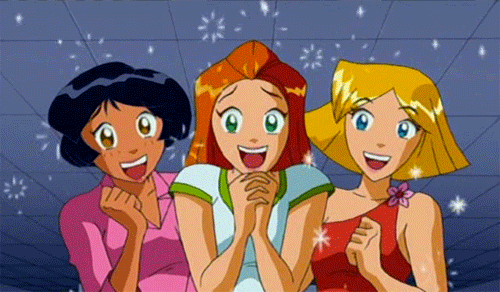 excited,totally spies,smiling,sam,yay,happy,smile,alex,sparkles,clover