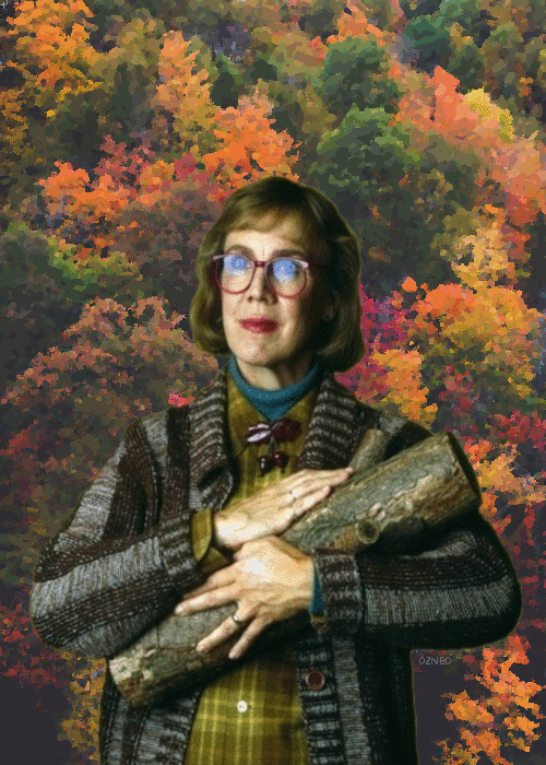 log lady,twin peaks,forest,trees,fall colors,margaret lanterman
