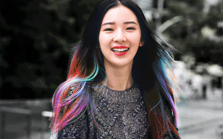 hair,cinemagraph,rainbow,style,color,new york,nyfw,fashion week,hairstyle,street style,multicolor,ombre,mbfw,hair dye,tresemme,tresmbfw,hardwell fans