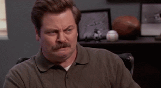 oh no,ron swanson,nbc,ron,his face,displeased,i fail at life,hands holding