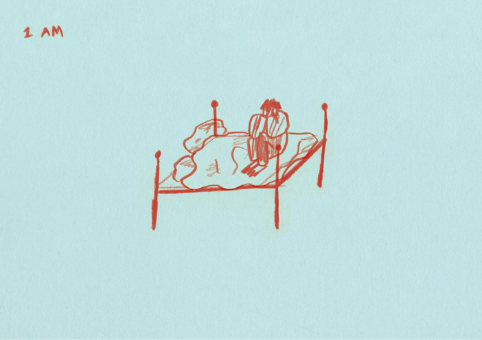 insomnia,bedroom,aniamted,sleep,funny,cute,lol,loop,artists on tumblr,blue,red,pencil,hand drawn,pajamas,night time,no sleep,queen ronnie