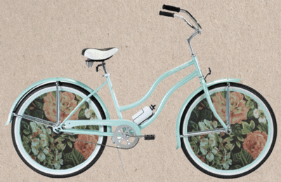 bicycle,floral,vintage,bike,girl stuff