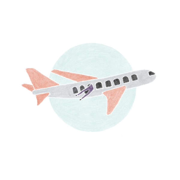 Animated GIF: plane illustration flying.