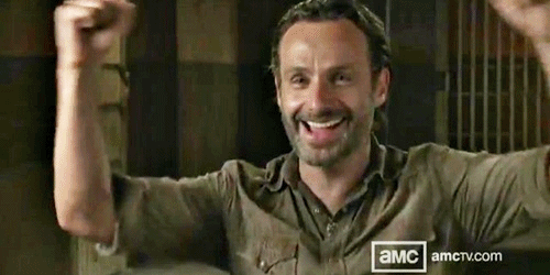 happy,excited,the walking dead,joy,rick grimes,andrew lincoln