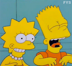 laughing,chistosos,funny,bart simpson,lisa simpson,simpsons,laugh