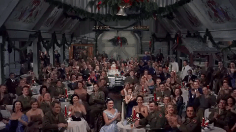 classic film,christmas movies,applause,clapping,approval,white christmas