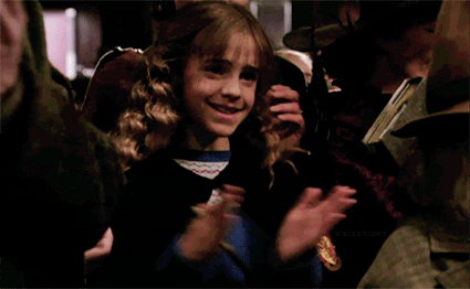 applauding,yes,harry potter,hermione granger