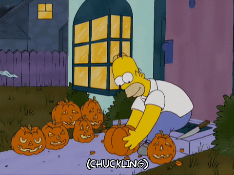 homer simpson,episode 4,scared,season 20,pumpkin,20x04,carving,six feet underground