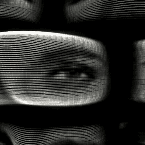 black and white,glitch,face,mask,databending,datamosh,no ceilings