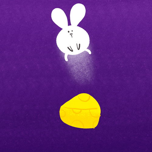 mouse,rabbit,this mousebunny looking animal likes to jump up and down,design,cheese,art,animation,food,artists on tumblr,motion,photoshop,motion design,cindy suen,melt,frame by frame,cell animation,art challenge
