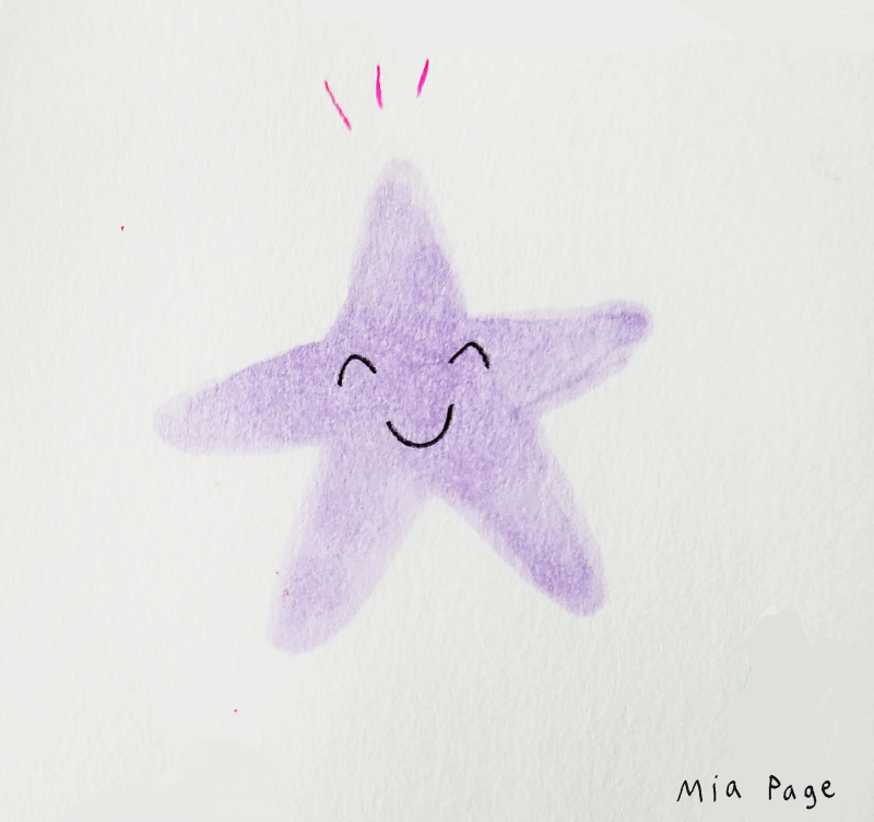drawingintheforest,good news,art,animation,happy,cute,excited,star,nice,yay,cutie,pride,doodle,proud,exciting,starfish,beam,mia page,beaming,youre a star