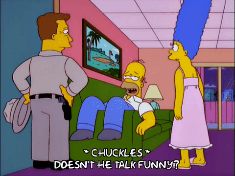 homer simpson,marge simpson,episode 19,laughing,season 11,drunk,pointing,11x19,chuckling,vincent jackson
