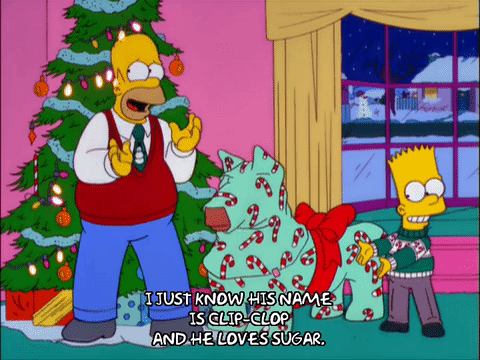 homer simpson,happy,bart simpson,episode 6,season 13,smiling,christmas tree,13x06,presenting