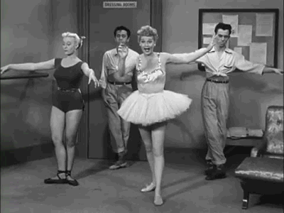 dance,ballet,50s,charleston,i love lucy,vintage,lucy,comedy,lucille ball,hyper,petals,tutu,petunia,comedienne,stems