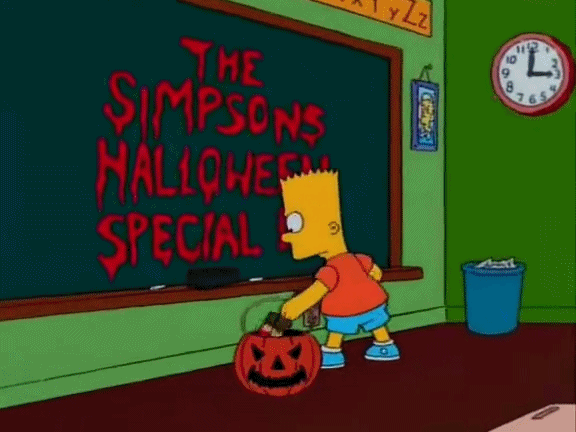 homer simpson,bart simpson,90s,horror,halloween,bloody,treehouse of horror,90s cartoon,halloween episodes,treehouse of horror intros,simpsons