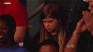 angry,little girl,wwe,crowd,annoyed,frustrated,resting bitch face,rbf