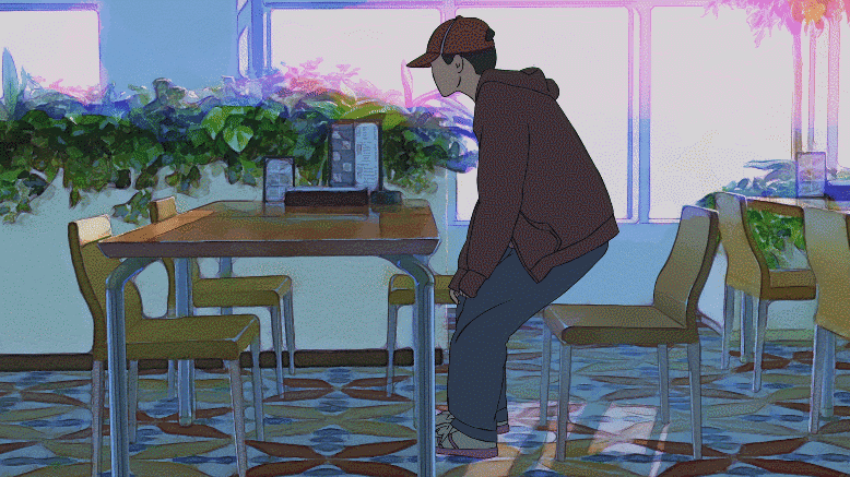 hana,alice,rotoscope,anime,technique,gap jeans,hat about town