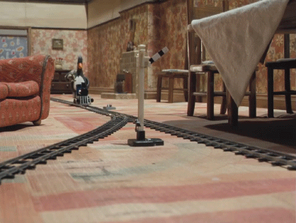 wallace and gromit,train,cartoon,help,fast,chase,track,aardman,hands in the air,train chase