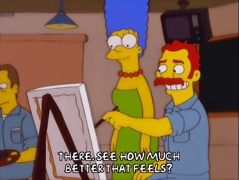 happy,marge simpson,episode 10,excited,season 12,painting,pleased,12x10