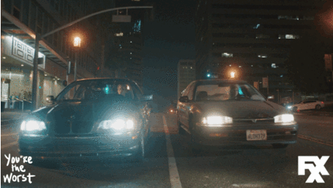 sad,fight,couple,cars,gretchen,jimmy,fxx,aya cash,chris geere,youre the worst