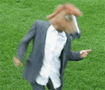 horse mask,dancing,suit