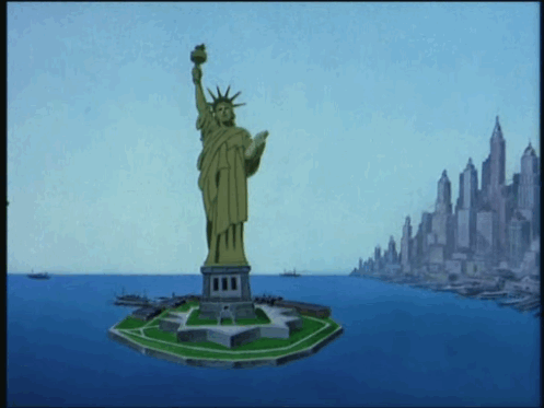 statue of liberty,cartoon