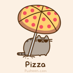 pusheen,cat,pizza,kawaii,kitten,yum,delicious