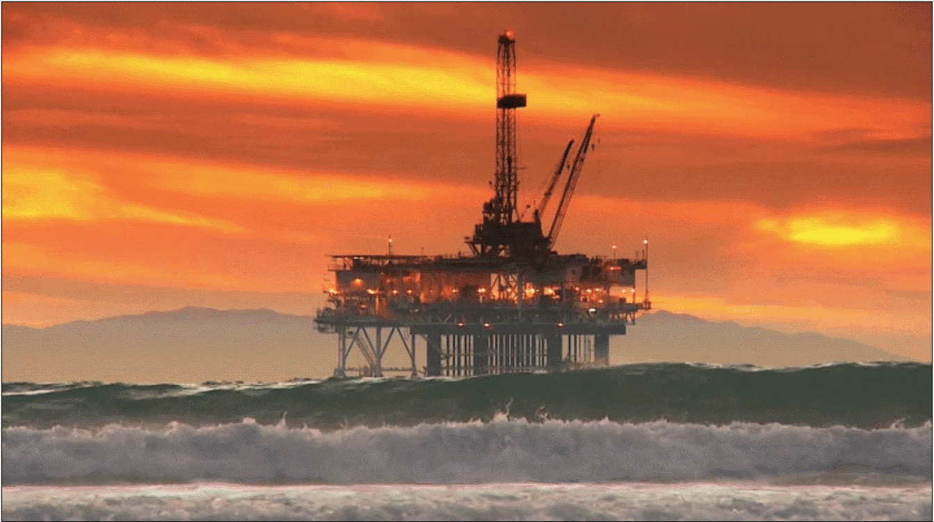 oil,cinemagraph,sunset,rig
