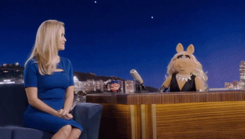 reese witherspoon,the muppets,nervous,what the hell,kermit the frog