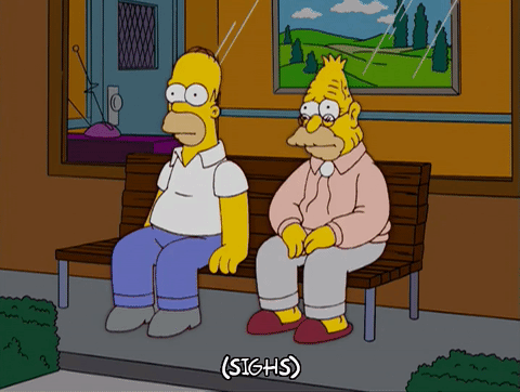 homer simpson,episode 6,season 16,depressed,sigh,grandpa simpson,empathy,16x06