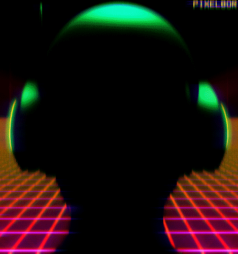 headphones,future,neon,loop,cybeunk,robot,grid,pixel8or,sci fi