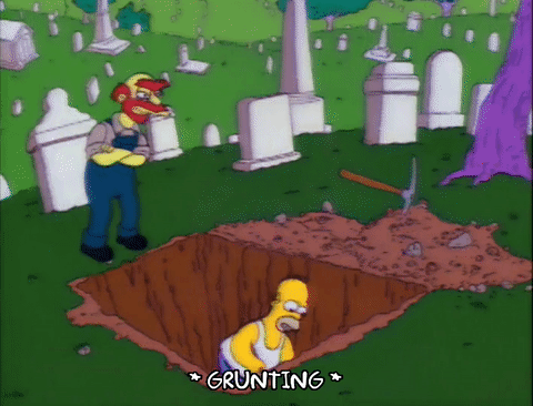 digging,season 3,homer simpson,episode 7,angry,groundskeeper willie,3x07,hard working