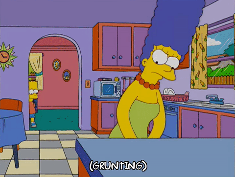 bart simpson,marge simpson,episode 5,angry,season 16,hit,bart,kitchen,grunting,clumsy,16x05