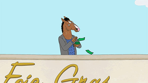 bojack horseman,cash,money,make it rain