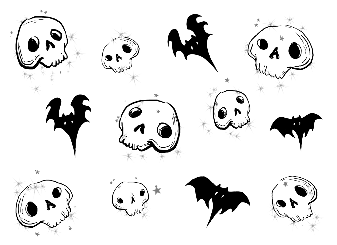 sparkles,halloween,skulls,bats,art,skull,bat