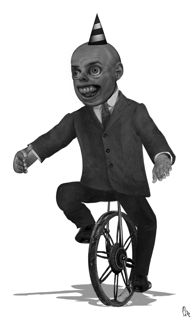 grotesque,zbags,colin raff,unicycle,art,artists on tumblr,kunst