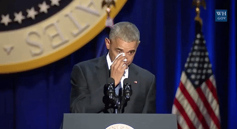 tissue,crying,obama,barack obama,president obama,potus,emotional,barack,president obamas farewell address,tearing up