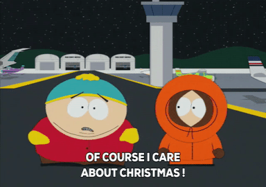 christmas,eric cartman,mad,kenny mccormick,airport,caring