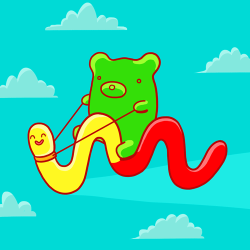 Gummy bears im sorry if anyone already did this gummy worms GIF.