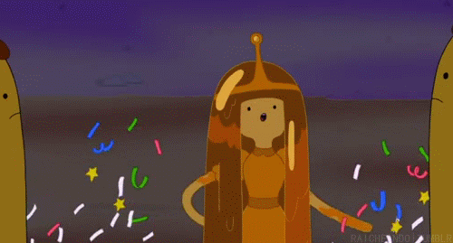 confetti,adventure time,gifparty,party,happy birthday,brown,party hard,divertidos,princess bubblegum,happy b,root beer guy