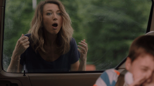 This Gif is about natalie zea,shocking,road trip. 