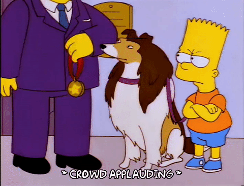 medal,season 8,episode 20,dog,bart simpson,angry,award,mayor quimby,8x20