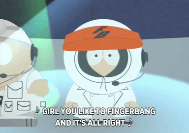 space,eric cartman,kenny mccormick,microphone,space suit