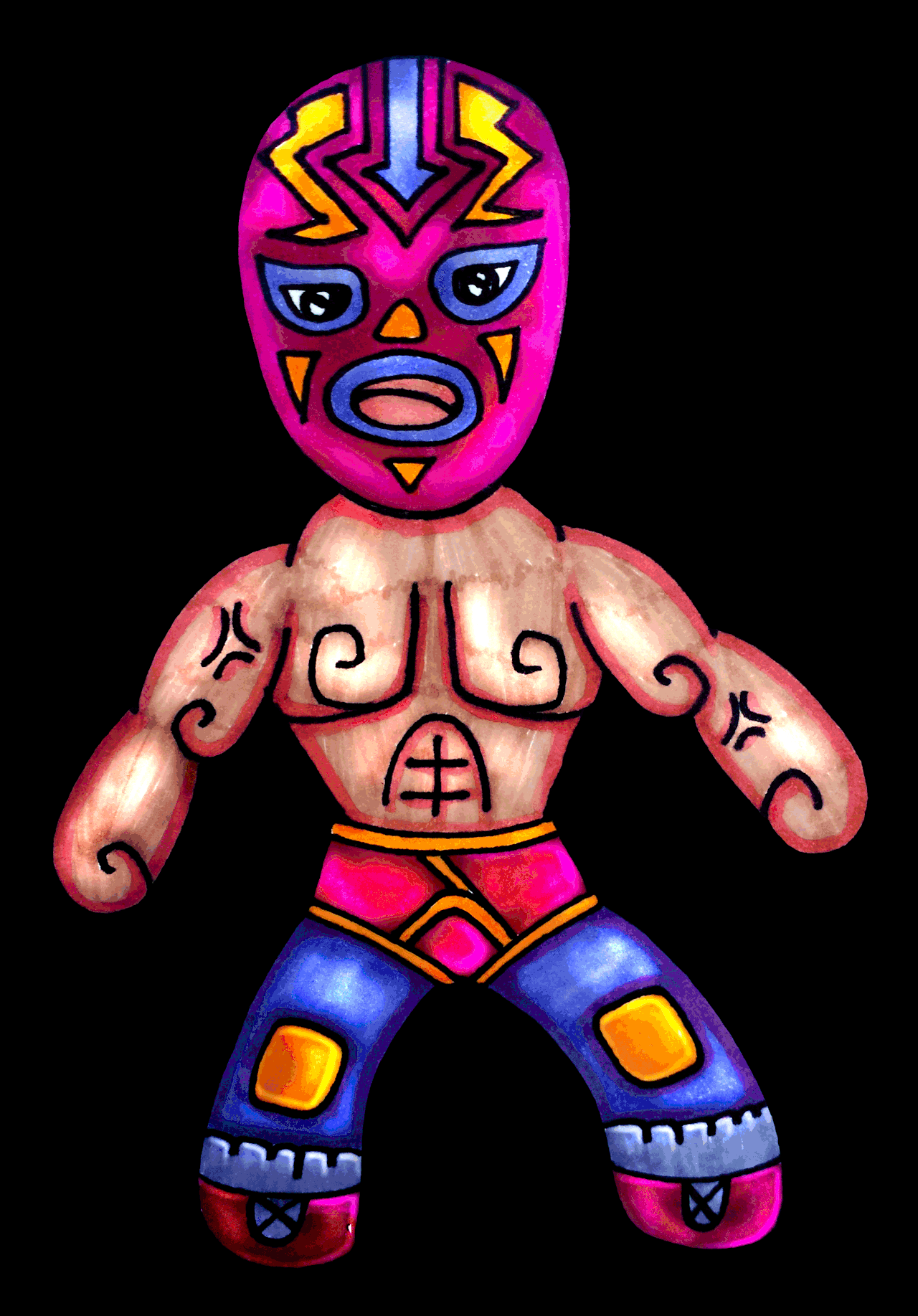 mexican,luchador,illustration,cool,ink,back up and cut the bullshit,wrestle