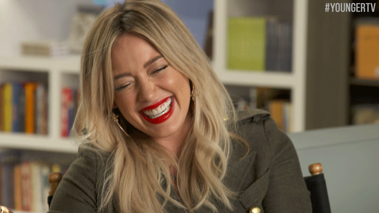 laugh,hilarious,laughing,giggle,smile,tvland,younger,youngertv,hilary duff